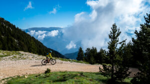 Biker in the clouds